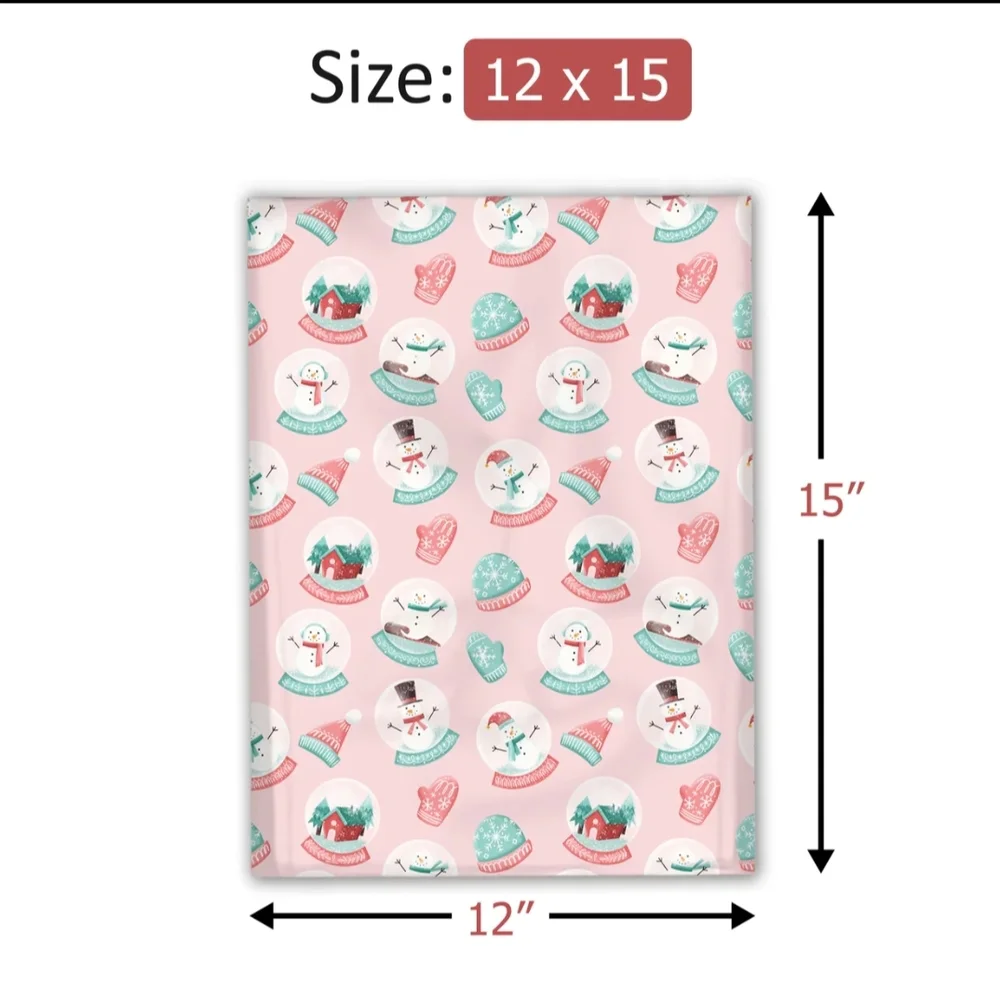 10 Snowman Snowglobe Polymailers